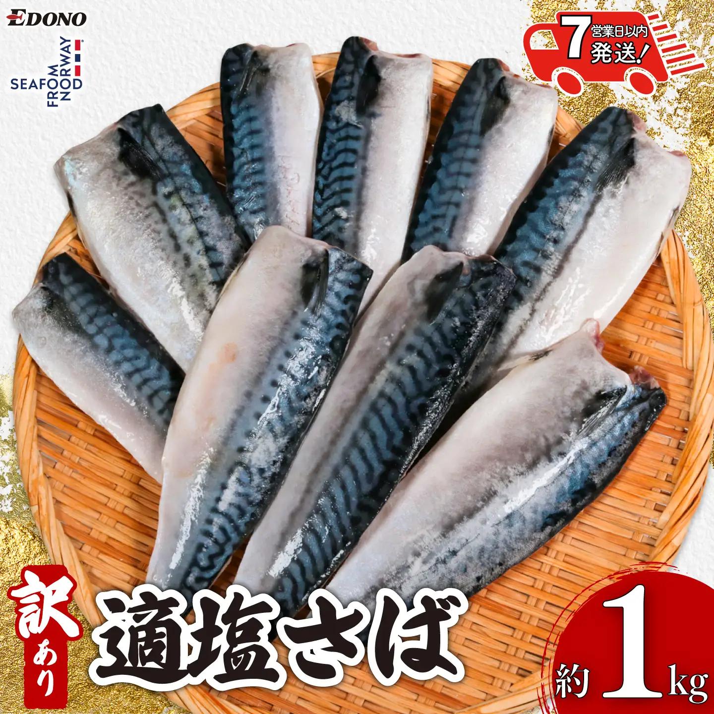 【 スピード配送 】 訳あり 適塩さば 1kg さば