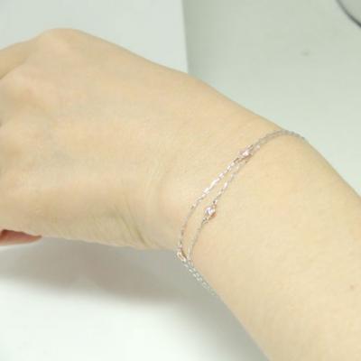 ふるさと納税 甲府市 PT850/K18ピンクゴールド ダイヤチェーンブレスレット【28861-4】 |  | 03