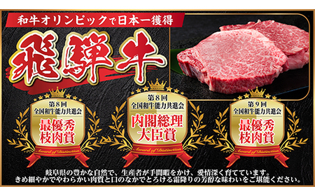 飛騨牛　赤身ステーキ3種食べ比べセット　計約600g　【冷蔵便】【配送不可地域：離島】【1534741】