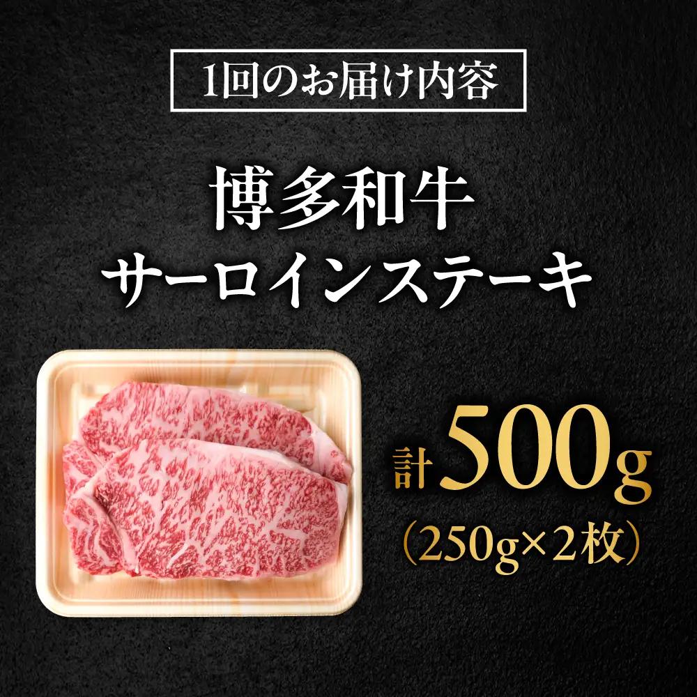 【全3回定期便】博多和牛 牛肉 サーロイン ステーキ 500g （250g×2）[BGBY074] サーロイン 定期 国産