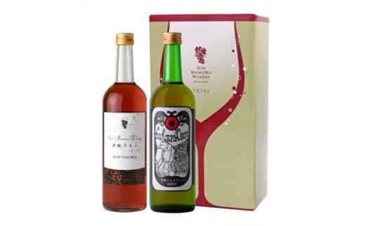 ＜青森のワイナリー　サンマモルワイナリー＞津軽ワインロゼ・りんごスイート2本セット【1289735】
