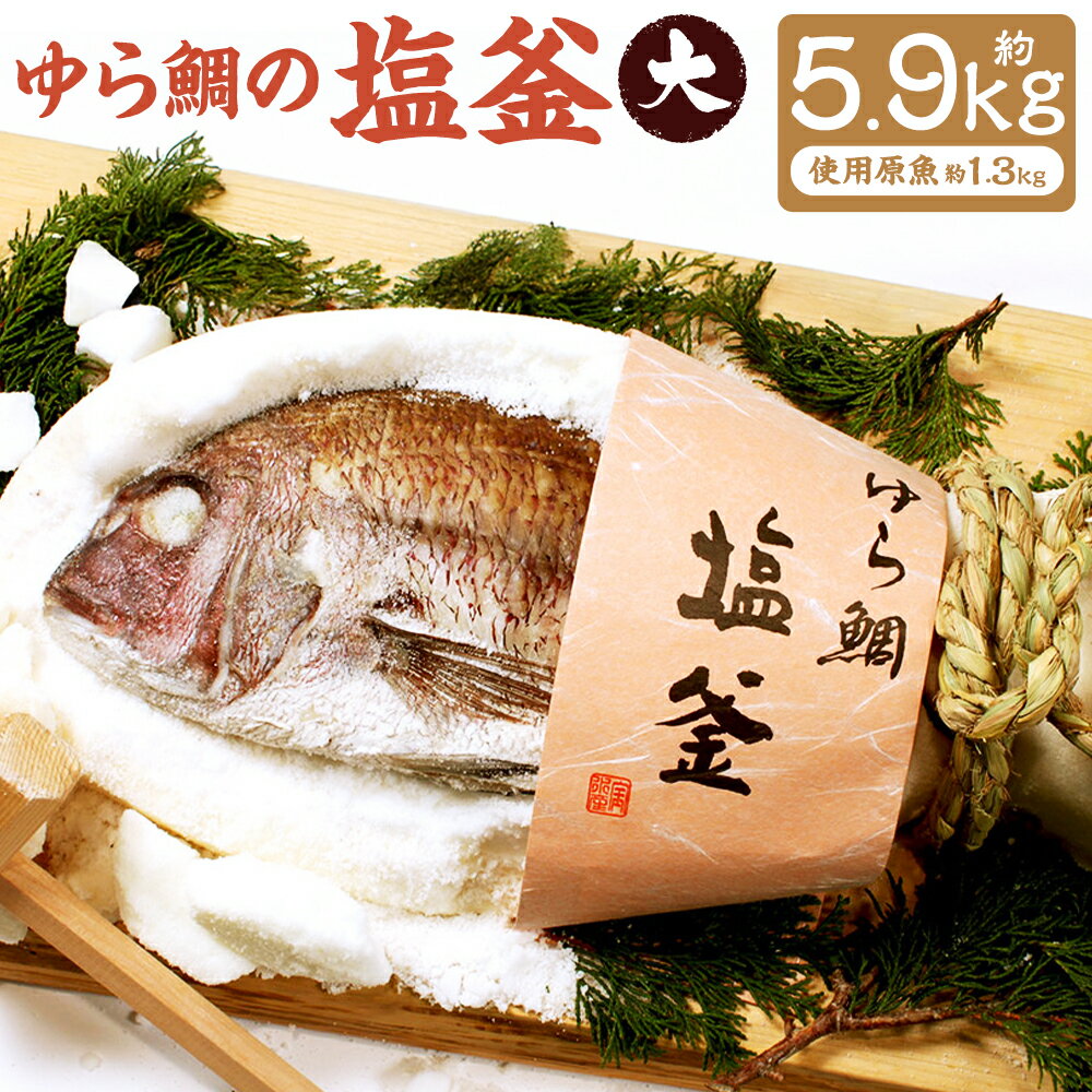 【ふるさと納税】ゆら鯛の塩釜（大）1個 約5.9kg ゆら鯛 真鯛 たい タイ 鯛 塩釜焼き 塩釜 魚 魚介類 海鮮 祝い事 お祝い ハレの日 食品 冷蔵 宝水産 国産 由良半島 愛媛県 送料無料 御歳暮 お歳暮 (295) 【えひめの町（超）推し！（愛南町）】