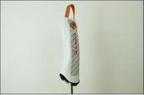【カラー選択可】博多革工房HOMMONが作ったゴルフウッド用ヘッドカバー【博多織・牛革コンビ】 ホワイト＃5