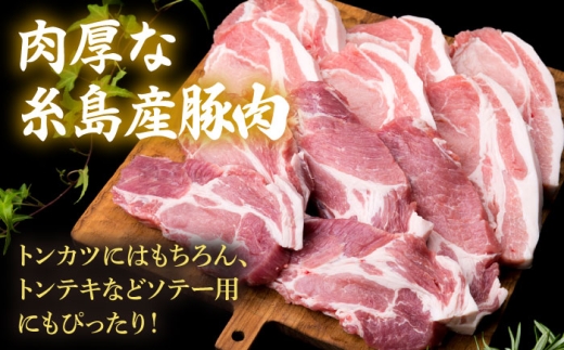 【合計11枚】とんかつ用セット 糸島産豚ロース肉 約100g×6枚 / 肩ロース 約120g×5枚 豚肉 《糸島》【糸島ミートデリ工房】 [ACA228]
