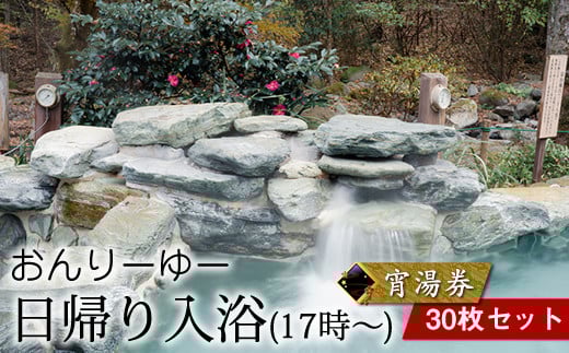 
            おんりーゆー 日帰り入浴(17時～) 宵湯券 30枚セット【温泉 サウナ お風呂 結婚記念日 敬老の日 ギフト プレゼント 利用券 神奈川県 南足柄市 】
          