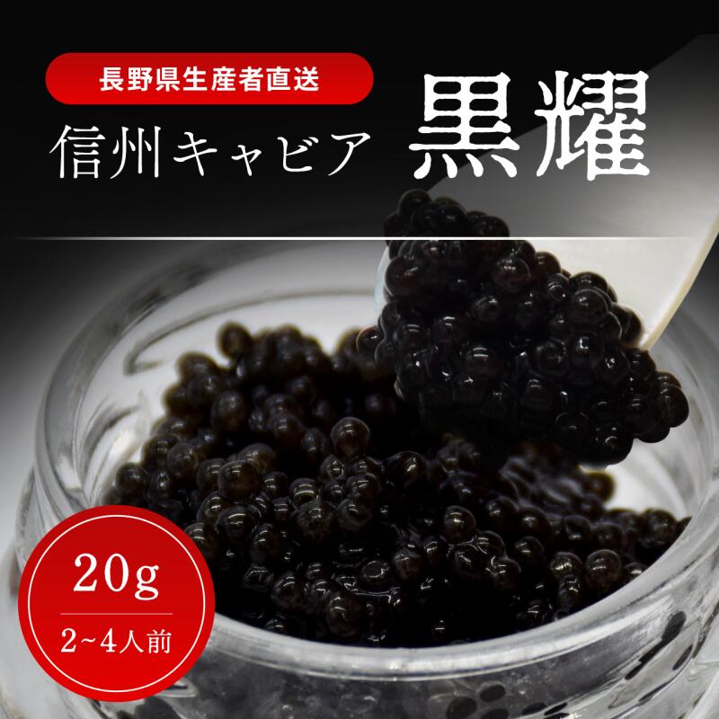 【ふるさと納税】黒耀 信州キャビア 20g 黒耀 信州キャビア20g 入瓶 キャビアスプーン付 化粧箱入り 長野県製造 冷凍生キャビア キャビア 生キャビア 生 スプーン付き 信州 長野県
