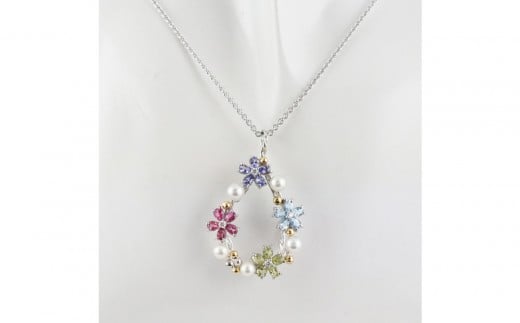 
                  かわさきマイスター・現代の名工(令和６年黄綬褒章受章)が製作するSV/K18カラー石ペンダント
                