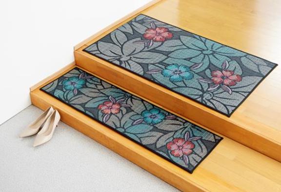 抗菌防臭・消臭 玄関マット なでしこ 70cm×120cm BL（ブルー）