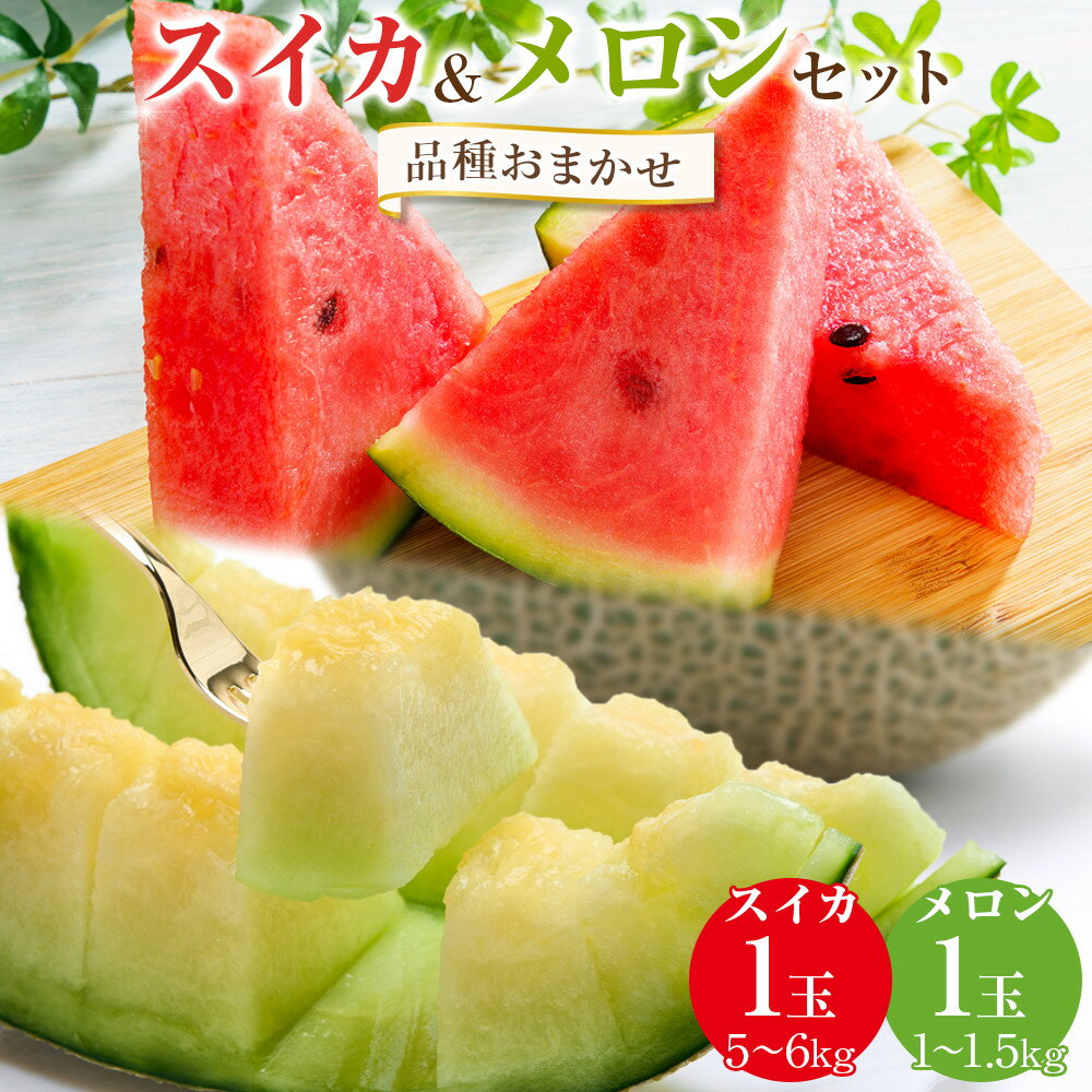 【ふるさと納税】【先行予約】【品種はおまかせ】スイカ(5～6kg×1玉)＋メロン(1～1.5kg前後×1玉)セット鳥取県産 ≪すいか 果物 フルーツ くだもの 鳥取県北栄町≫ ※6月上旬～7月下旬頃に順次発送予定（こちらの返礼品は、大栄西瓜ではありません）