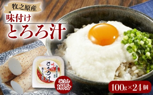 とろろ 味付き とろろ汁 100g × 24 パック セット とろろ 山芋 ヤマイモ 山いも じねんじょ 自然薯 ごはん 漬け丼 白米 冷凍 滋養強壮 食欲増進 ご飯お供  栄養 夏バテ 個包装 小分け お取り寄せ ギフト グルメ 贈答 プレゼント 人気 国産 安心 ギフト 贈答 静岡とろろ 静岡自然薯 静岡じねんじょ 牧之原とろろ 牧之原自然薯 牧之原じねんじょ 静岡県 牧之原市 尾白弁当
