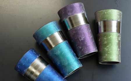 有田焼 麟 Lin プラチナ タンブラー 4個 (Green & Blue & Purple & Emerald)【金照堂】食器 カップ 4色 セット グリーン ブルー パープル エメラルド おしゃれ
