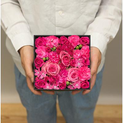 ふるさと納税 小田原市 BOXアレンジメント　ピンク系　16cm |  | 01