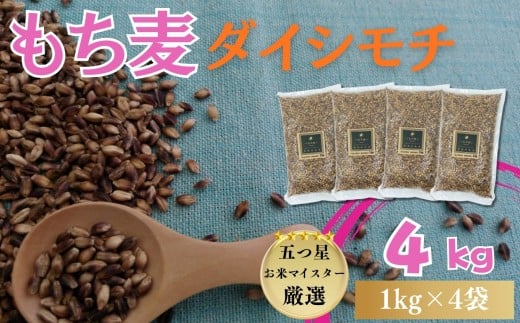 『もち麦』ダイシモチ4㎏（1㎏×4袋） / 大塚米穀店［A0194-0018］