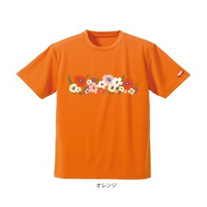JTTA公認　卓球ユニフォーム【男女兼用(ドライ):160サイズ】フラワー2　オレンジ【1673917】