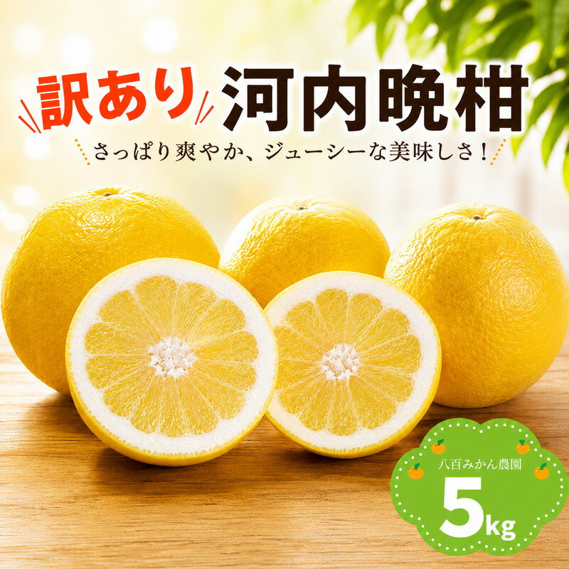【ふるさと納税】 訳あり 河内晩柑 5kg 先行予約 （発送期間：2027年4月上旬〜無くなり次第終了） 八百みかん農園 7000円 家庭用 先行 事前 予約 受付 みかん 愛南ゴールド グレープフルーツ 和製 防腐剤不使用 愛媛 産地 直送 国産 期間 限定 数量 特産 愛南 果物 柑橘