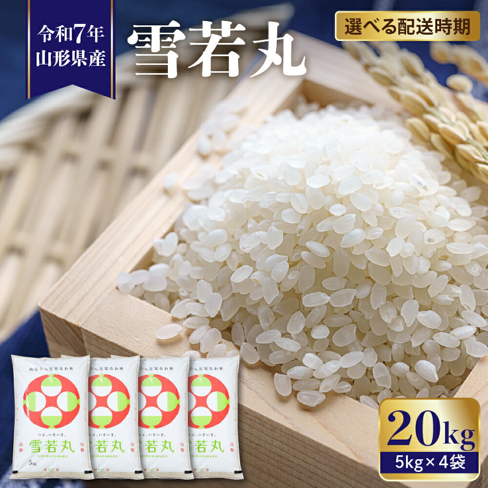 【ふるさと納税】米 雪若丸 20kg ( 5kg × 4袋 ) 令和7年産 2025年 先行予約 配送時期が選べる お米 精米 ブランド米 山形 ご飯 おにぎり 弁当 小分け 便利 個包装 お取り寄せ 産地直送 ご当地 特産 送料無料 東北 発送時期が選べる 山形県 東根市