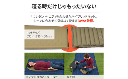 ホシゾラハイブリッドマット 厚さ5cm マット ウレタン サポート エアバッグ構造 コンパクト 座布団 クッション キャンプ 静岡県 森町