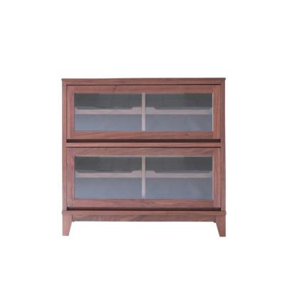 ふるさと納税 旭川市 旭川家具 山室家具製作所 ココ キャビネット2段 ウォールナット_04588