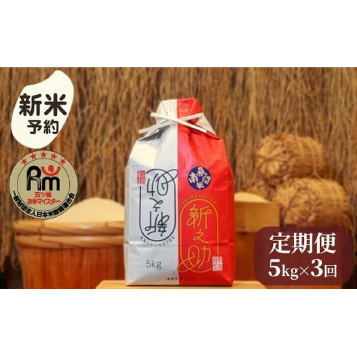 【ふるさと納税】【令和7年産新米予約】米 定期便 新之助 南魚沼産 15kg ( 5kg × 3ヶ月 ) 五つ星 お米マイスター【2025年10月下旬より順次発送予定】 | お米 こめ 白米 新之助 食品 人気 おすすめ 送料無料 魚沼 南魚沼