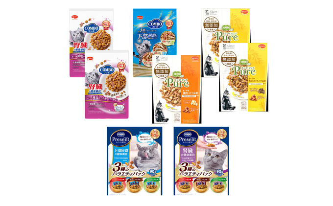 キャットフード：コンボ6種類アソート 日本ペットフード ネコ 猫 愛猫 ケア ペット えさ セット 健康 栄養 COMBO バラエティ