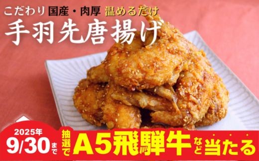 【秋の大感謝祭開催中！飛騨牛が抽選で当たる】海座自慢の名物『手羽先唐揚げ』２５本(1kg以上)入り【調理済み温めるだけでOK】