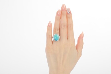 【ふるなび限定】【一点もの】ブラックオパール（5.50ct）ダイヤモンドプラチナリング　R126　K06149-H　FN-Limited-SP