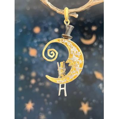 ふるさと納税 甲府市 18金/SV三日月に登るゾウのペンダント(9758) |  | 03