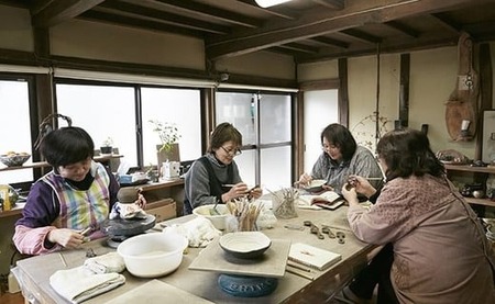 【 織部丸皿 ×1枚 】 陶芸工房 季仙窯 ［ 陶芸 手びねり 手づくり 鉢 皿 料理 作品 岩手 陸前高田 ］