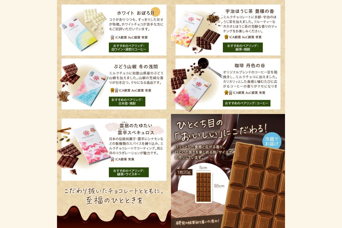 【E-089】カカオ研究所のチョコレートセット(13枚)