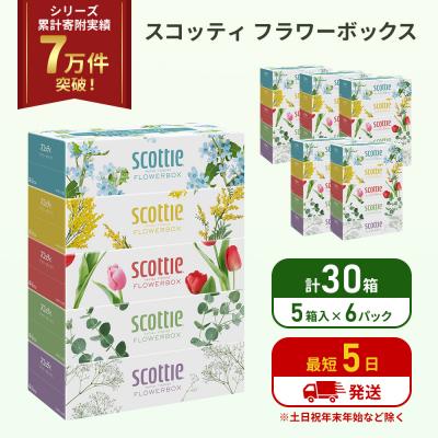 ふるさと納税 岩沼市 ティッシュ スコッティ フラワーボックス 30箱 (5箱×6P)  [No.5704-1126] |  | 01
