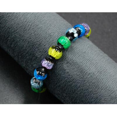 ふるさと納税 忠岡町 沖縄伝統工芸!琉球とんぼ石/ホタルガラス 10mm 数珠 ブレスレット ネオンカラー マルチ |  | 01