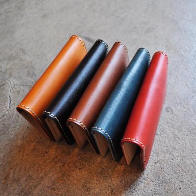 ふるさと納税 長岡京市 栃木レザー シンプル 名刺入れ カードケース 【ブラック】二つ折り 本革 |  | 03