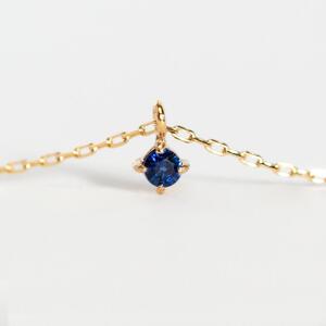 K10イエローゴールド 天然石ネックレス【9月誕生石サファイア】上品な華奢見え4本たてづめ 長さ40cm K10-05-09 / 金 ゴールド ジュエリー アクセサリー ギフト プレゼント レディース