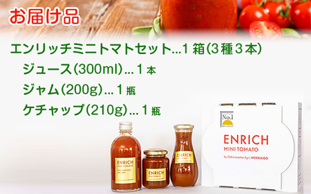 エンリッチミニトマト　ジュース・ジャム・ケチャップセット 【 ふるさと納税 人気 おすすめ ランキング エンリッチミニトマト トマト ミニトマト トマトジュース ケチャップ ジャム 北海道 長万部町 