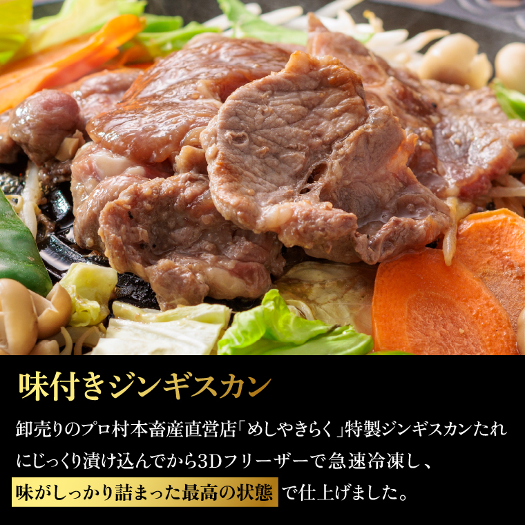 760021 石狩めしやきらくの味付きジンギスカン食べ比べ！700g(300g（肉200g、タレ100g）×1）（生ラムショルダー200g（肉150g、タレ50g）×2）