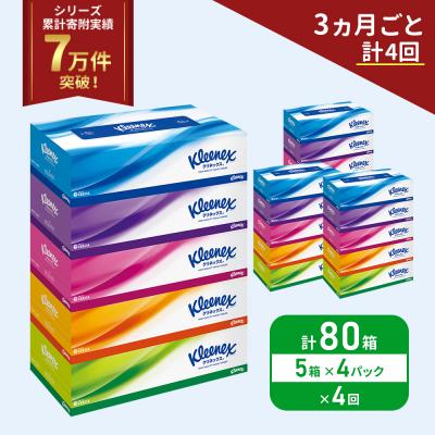 ふるさと納税 岩沼市 定期便 ティッシュ クリネックス ティシュー 5箱入×4P《計4回》[No.5704-1045]