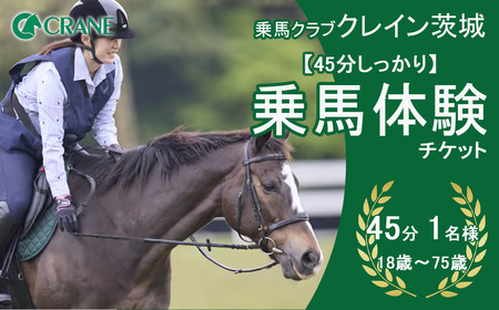 乗馬クラブクレイン茨城 45分しっかり 乗馬体験チケット