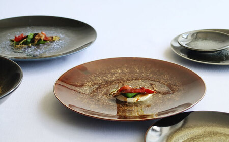 【美濃焼】 テラグラーズ ディナープレート ノアール 1客 瑞浪市 / アワサカ 食器 皿 プレート [AZAD011]