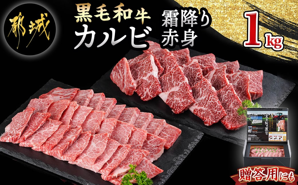 
【黒毛和牛】霜降りカルビ&赤身カルビ1kg焼肉セット_AD-4202_(都城市) 国産 黒毛和牛 和牛 霜降り 赤身 カルビ 1kg
