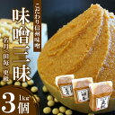 【ふるさと納税】 信州 味噌 味噌 三昧 ( 1kg × 3個 ) ｜ みそ 味噌 味噌汁 お味噌 信州 こだわり 長野県 千曲市 みそソムリエ 小分け 千曲市産 大正 創業 伝統の味