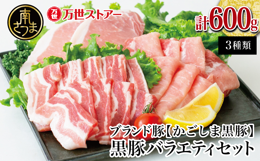【ブランド黒豚】かごしま黒豚 3種類 計600g バラエティセット