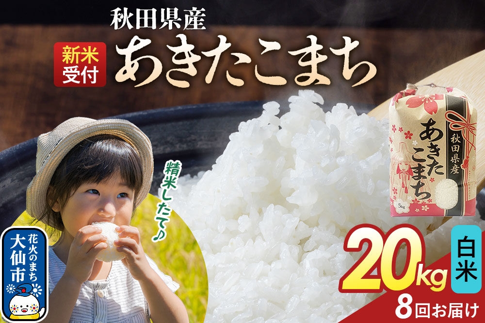 
                  《令和8年産新米予約》 《定期便8ヶ月》【白米】あきたこまち 20kg（5kg×4） 秋田県産  こまちライン 秋田県 大仙市産 [秋田 お米 米どころ あきたこまち こまちライン]
                