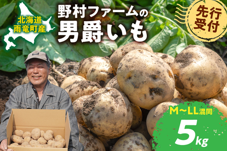 【先行予約】北海道産 じゃがいも 男爵 5kg  男爵芋 ジャガイモ 芋 いも 秋野菜 季節の野菜 直送農場 北海道雨竜町産 サイズ混同 野菜