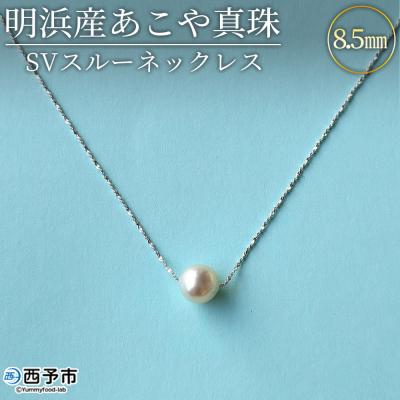 ふるさと納税 西予市 明浜産あこや真珠8.5mm　SVスルーネックレス