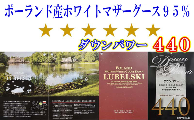 羽毛ふとん クィーンポーランド産マザーグース95%ダウンパワー4４0 220×210cm羽毛掛け布団　寝具　布団　ふとん　羽毛　ダウン　クイーン　羽毛布団　ダウン布団　ダウンふとん　クイーン布団　クイ