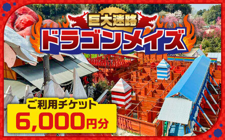チケット 「心の駅　陽だまりの丘」 巨大迷路 ドラゴンメイズで使えるチケット 6000円分  [AIAZ002] チケット