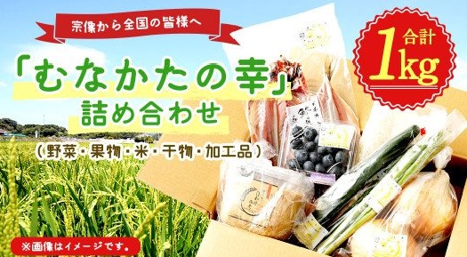 ｢むなかたの幸｣の詰め合わせ セット 計1kg (野菜・果物・米・干物・加工品) 宗像から全国の皆様へ【JAほたるの里】_HA0265