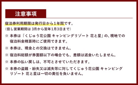 【くじゅう花公園グランピング】花と星 宿泊 補助券 20,000円分