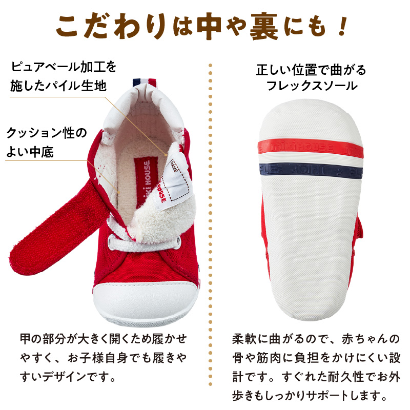 ミキハウス ファーストベビーシューズ（赤・12.5cm）_Sx003-2 12.5cm
