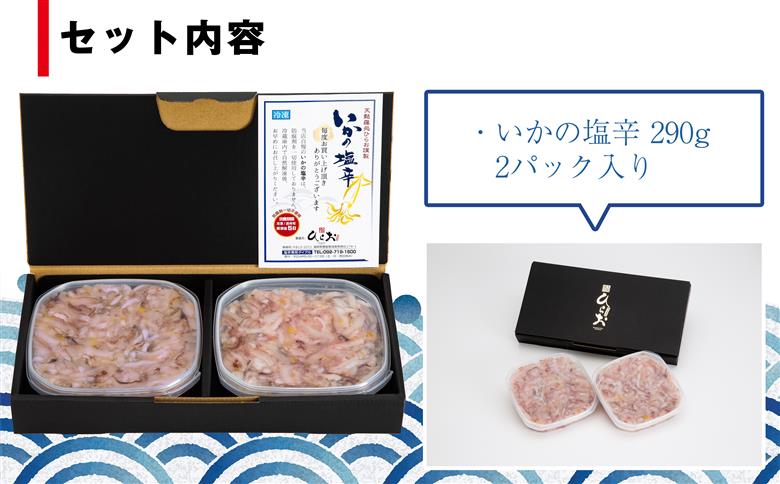 [ 天麩羅 処 ひらお ] 福岡 名物！ いかの塩辛 580g(290g×2) H10200104